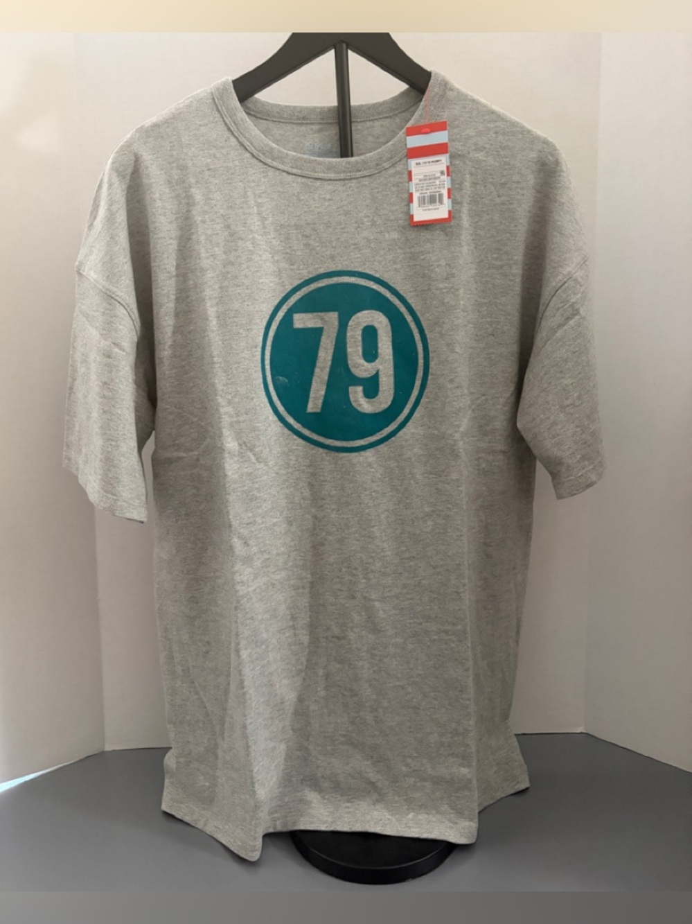 Cat & Jack Gray Short Sleeve Tee with Teal '79' Graphic